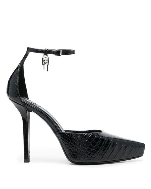 Zapatos de tacón con efecto de piel de cocodrilo Givenchy de color White