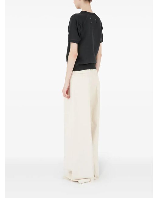 Maison Margiela Black Sweat En Coton À Logo Imprimé