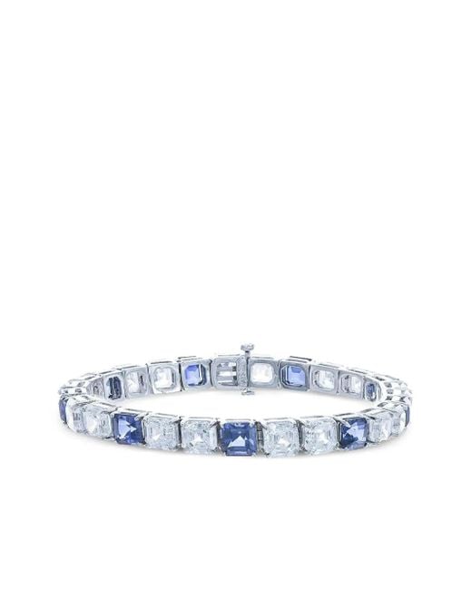 Fantasia by Deserio Blue Alternating Sapphire And Diamond Bracelet