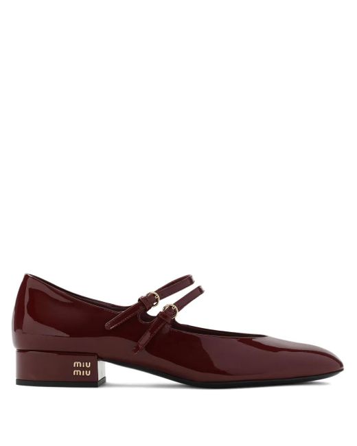 Miu Miu Brown Leather Slingback Pumps