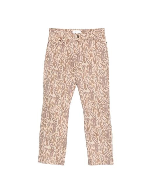 Ba&sh Natural Tooty Paisley-Print Cotton Trousers