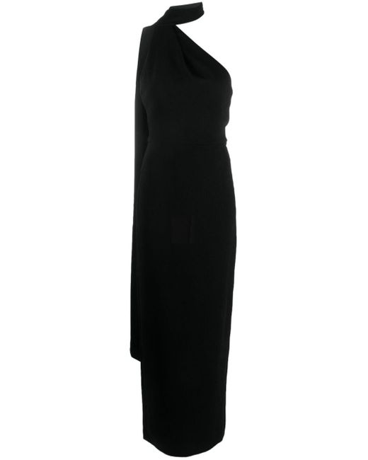 Robe longue une épaule Solace London en coloris Black