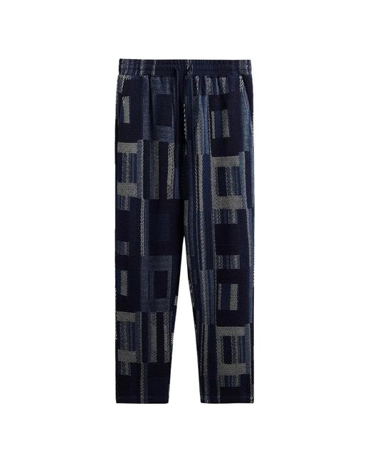 Kith Blue Elmhurst Geometric-Knit Track Pants for men