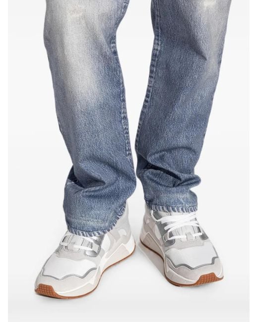 DIESEL White S-Brentha Panelled Sneakers for men