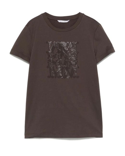 Tシャツ・カットソー MAX MARA Giovane cotton t-shirt Marrone Max Mara マックスマーラ Tシャツ トップス GIOVANE