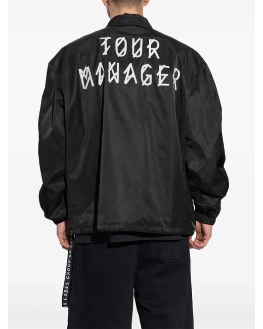 44 Label Group Black Tour Coach Jacket for men