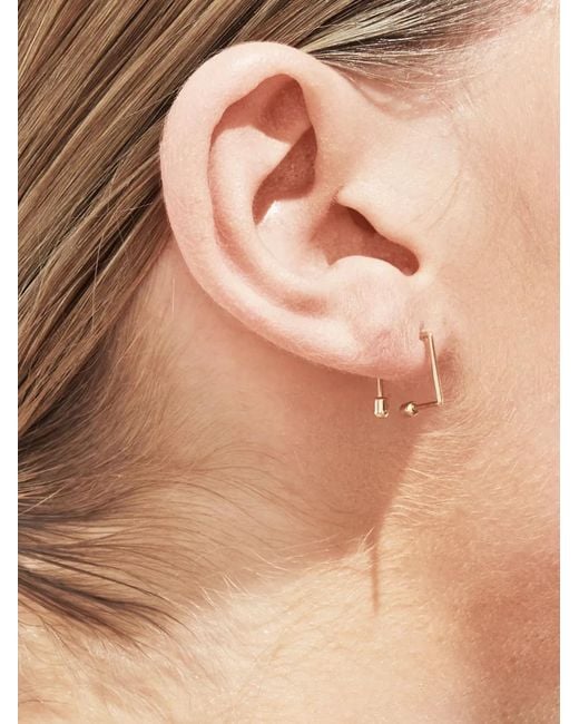 Shihara Metallic 18Kt Twist Square 01 Earring