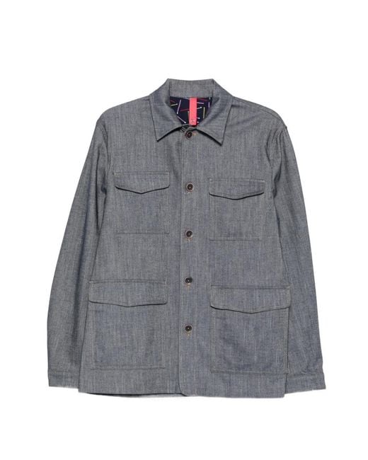 Manuel Ritz Gray Twill Chore Jacket for men