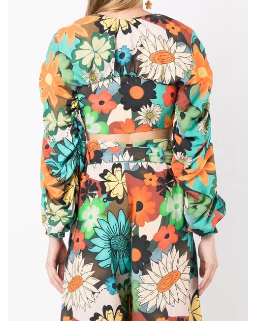 Amir Slama Multicolor Floral-Print Bolero Jacket