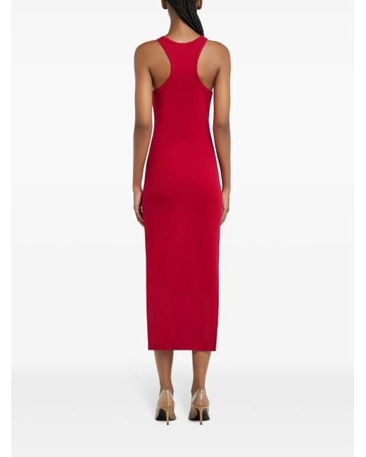 Courreges Red Fitted Midi Dress