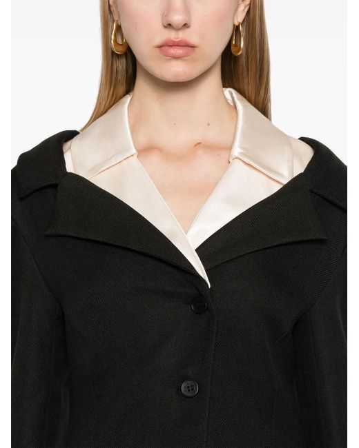 Stine Goya Black Double-Collar Tailored Jacket