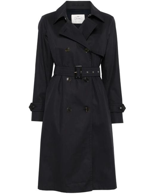 Herno Black Belted Trench Coat