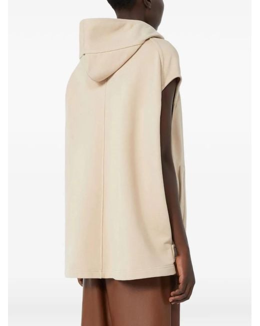 Sportmax Natural Sleeveless Zip-Up Hoodie