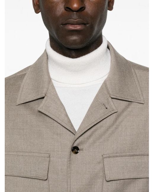 Briglia 1949 Natural John Flap-Pocket Button-Up Shirt Jacket for men