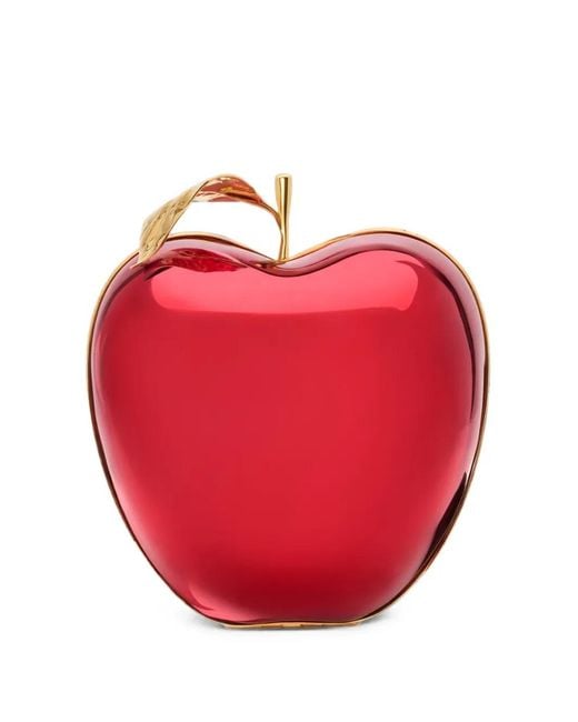 Oscar de la Renta Red Apple-Shaped Clutch Bag