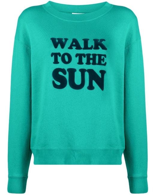 Sandro Green Walk To The Sun-print Sweatshirt