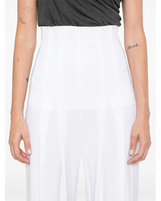 Pantalon Plissé À Taille Haute Norma Kamali en coloris White