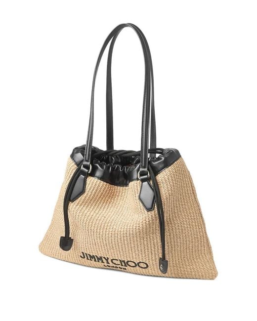 Jimmy Choo Natural Large Drawstring Tote Bag