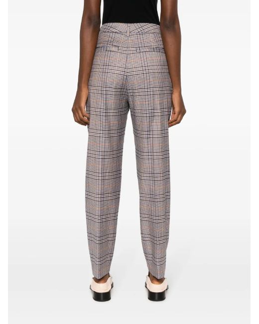 Dondup Gray Micaela Checked Tapered Trousers