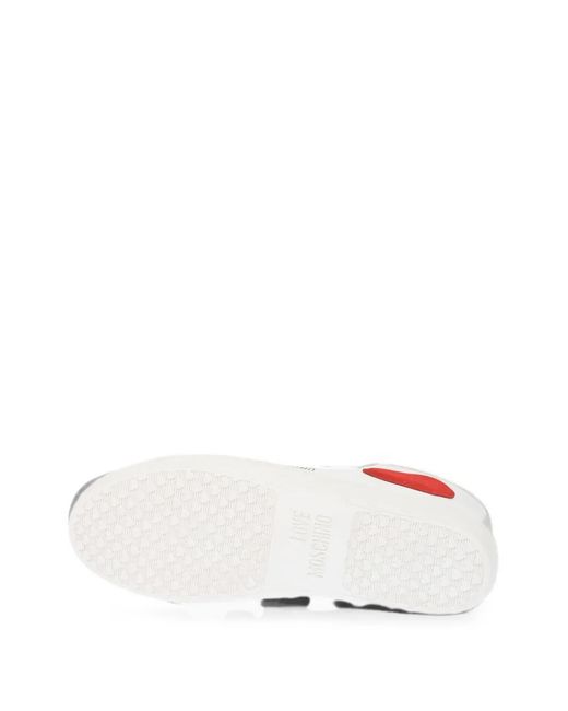 Moschino White Heart-Patch Sneakers