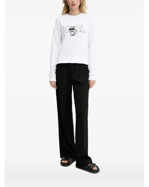 Karl Lagerfeld White Sweatshirt mit Logo-Print