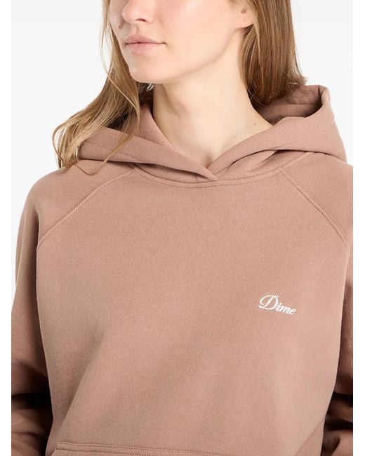 Dime Pink Hoodie À Détail De Logo