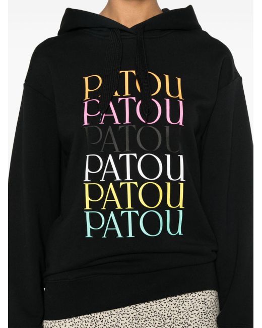 Patou Black Logo-print Cotton Hoodie