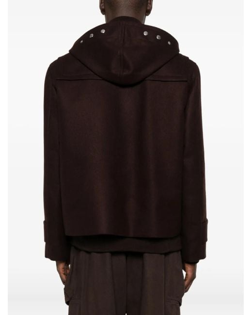 Sacai Black Hooded Toggle Jacket for men