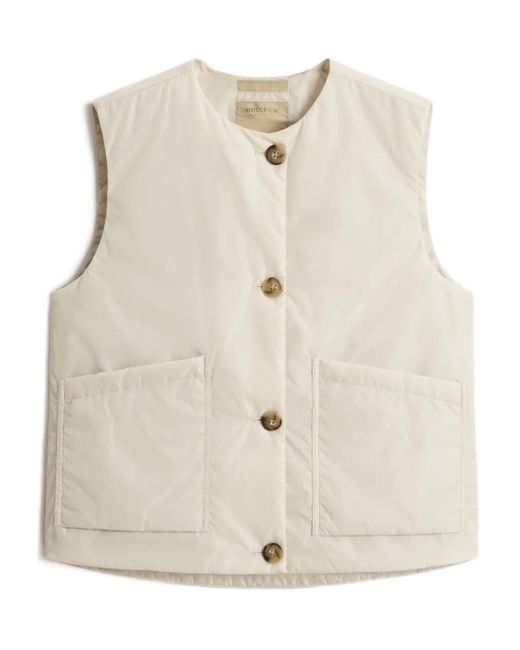 Woolrich Natural Button-Fastening Pocket Vest