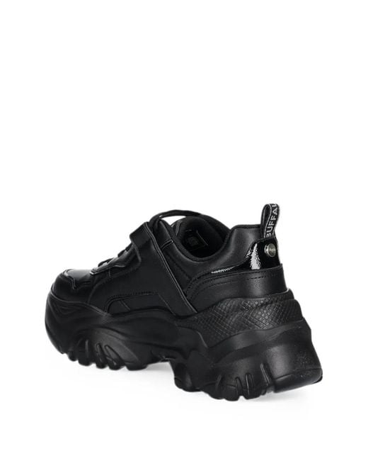 Buffalo Black Bliss One Chunky-Sole Panelled Sneakers