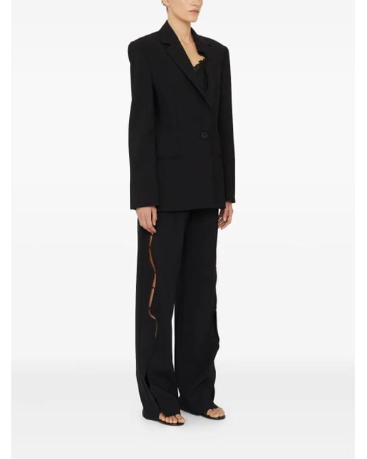Christopher Esber Blue Padded-Shoulder Single-Button Blazer
