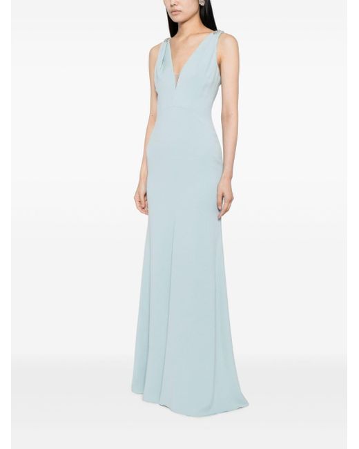 Jenny Packham Blue Lola Crystal-embellished Straps Maxi Dress