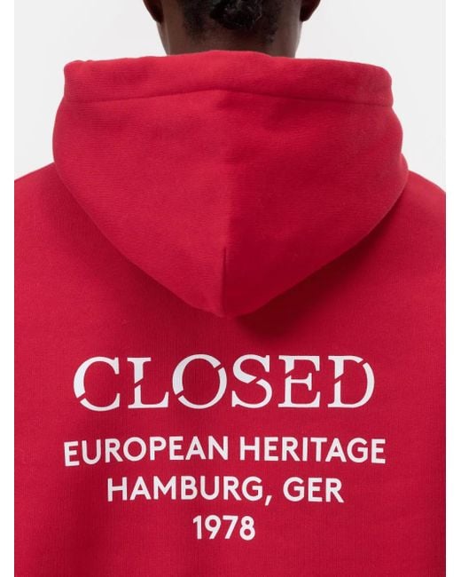 Closed Red Drawstring Hooded Top