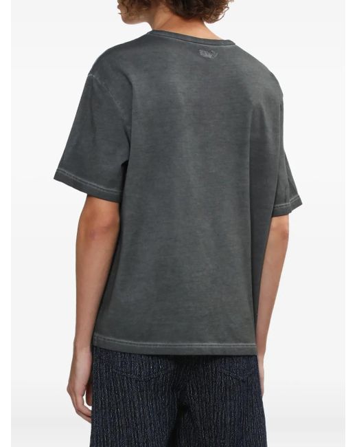 Séfr Gray Mauro Logo-Embroidered T-Shirt for men