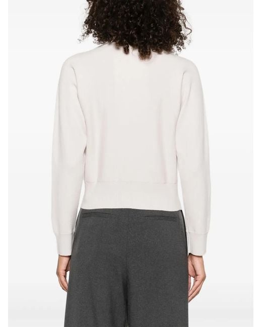 Extreme Cashmere White Ribbed-Cuff Cashmere Jumper