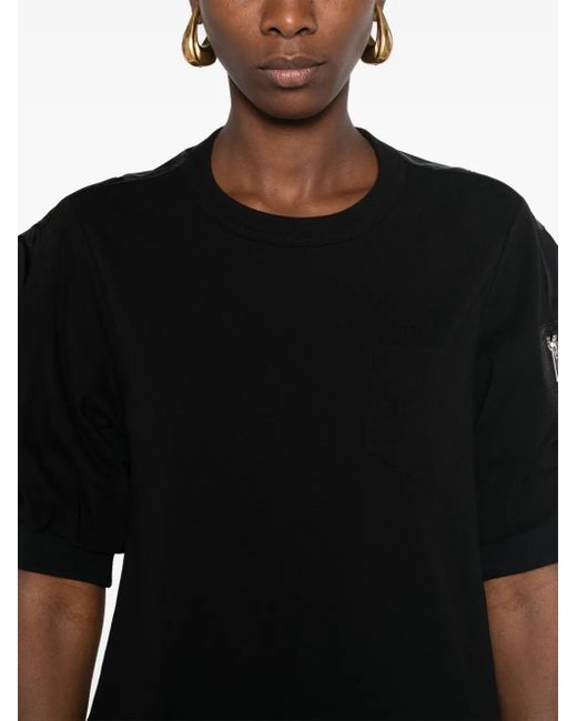 Sacai Black Cotton Jersey T-Shirt