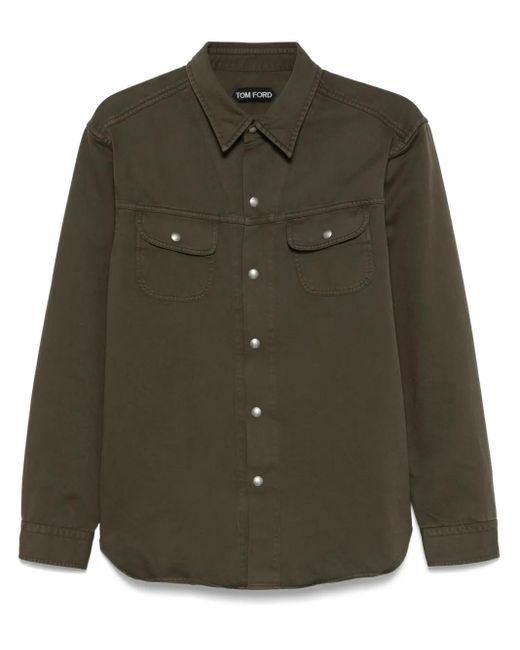 メンズ Tom Ford コットン シャツ Green