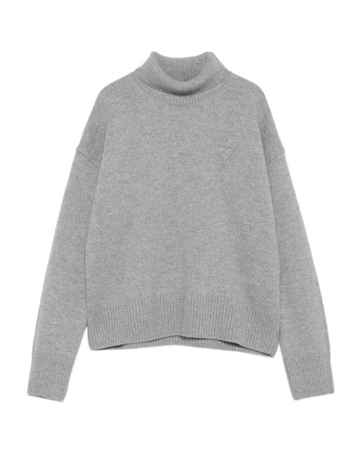 Maglione A Collo Alto di AMI in Gray