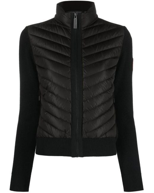 Canada Goose Black Hybridge Contrasting Trim Knit Jacket