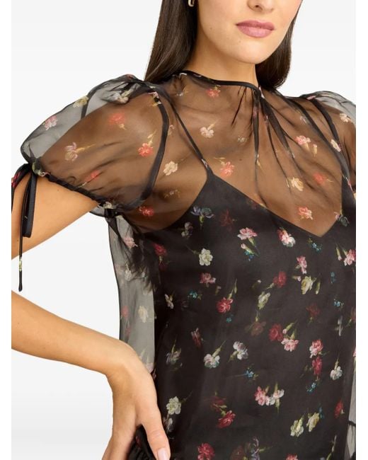 Cinq À Sept Black Kleid mit Puffärmeln