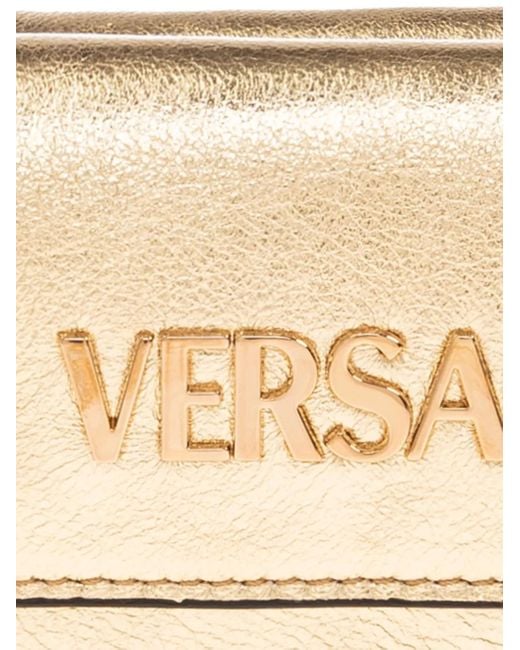 Versace Natural Logo-Plaque Leather Wallet