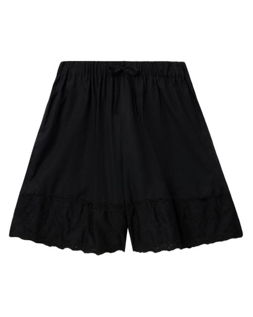 Simone Rocha Black Broderie-anglaise Cotton Shorts for men