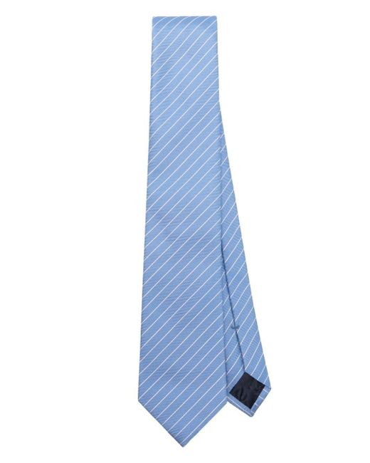 Emporio Armani Gestreifte Krawatte aus Seide in Blue für Herren