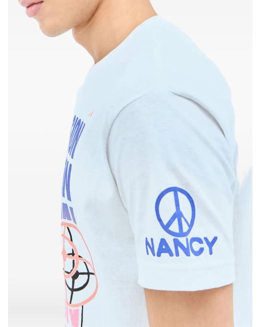 Nancy Ganz White Graphic-Print Crew-Neck T-Shirt for men