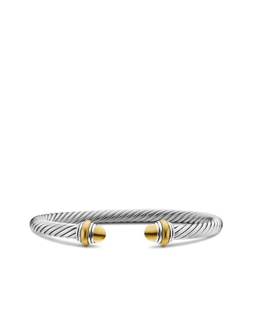 David Yurman White 14Kt And Sterling Classic Cable Bracelet (5Mm)