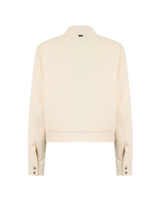 Herno Natural Button-Up Bomber Jacket