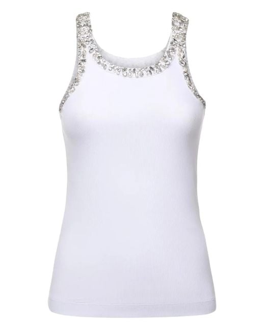 Pinko デコラティブ リブトップ White