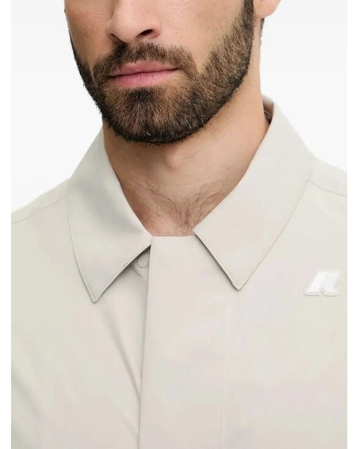 K-Way White Button-Fastening Storm Jacket for men
