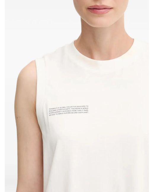 PANGAIA White Lettering-Print Mini Dress