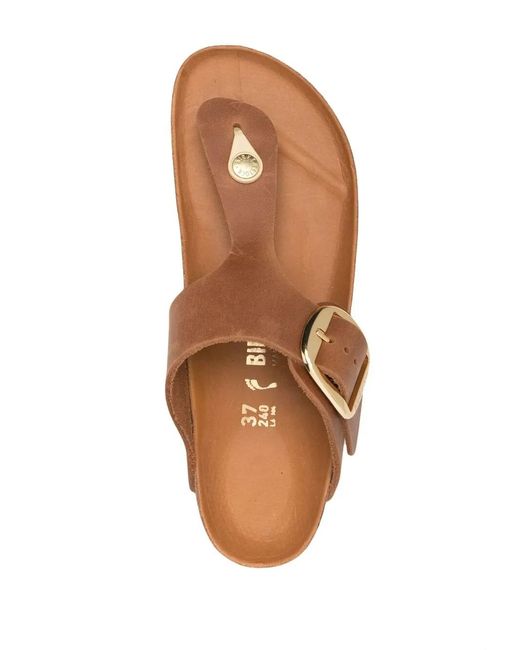 Birkenstock Brown Gizeh T-Bar Sandals